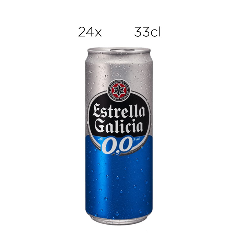 Cerveza Estrella Galicia Sin Alcohol 0,0. Caja de 24 latas de 33cl.