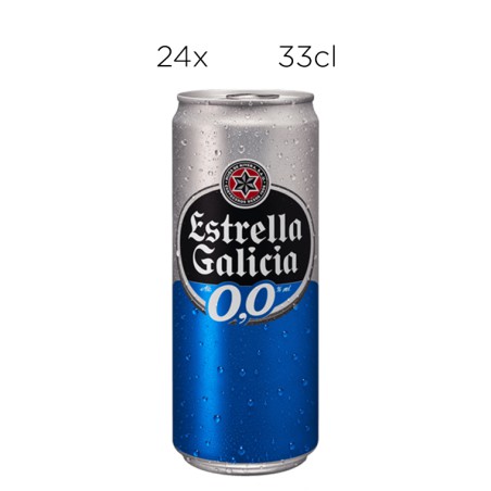 Cerveza Estrella Galicia Sin Alcohol 0,0. Caja de 24 latas de 33cl.