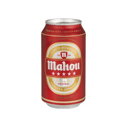 Cerveza Mahou 5 Estrellas. Caja 24 Latas de 33cl.