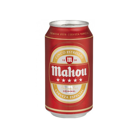 Cerveza Mahou 5 Estrellas. Caja 24 Latas de 33cl.