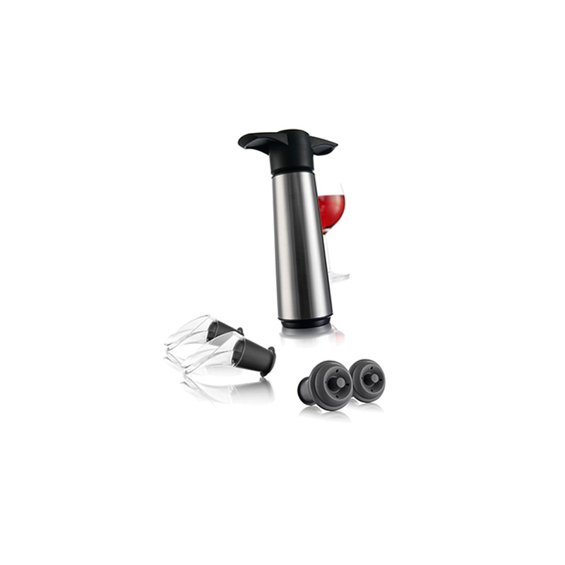 Bomba de Vacío Acero Inox + Tapón + Escanciador